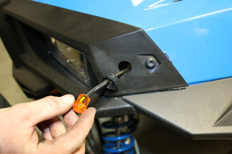 4. To install remove rubber grommet from around the LED light and